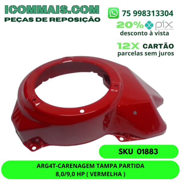 01883 - ARG4T - CARENAGEM TAMPA PARTIDA 8,0/9,0 HP ( VERMELHA )