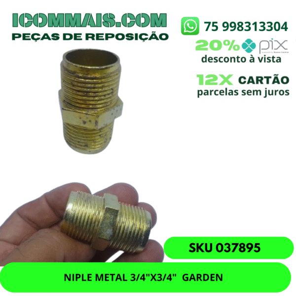 037895- NIPLE METAL 3/4"X3/4"  GARDEN
