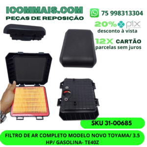31-00685 - FILTRO DE AR COMPLETO MODELO NOVO TOYAMA/ 3.5 HP/ GASOLINA - TE40Z