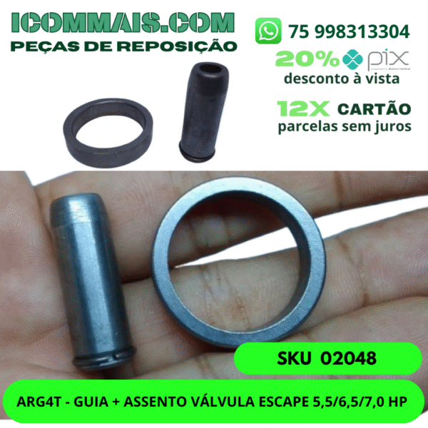 02048 - ARG4T - GUIA + ASSENTO VÁLVULA ESCAPE 5,5/6,5/7,0 HP