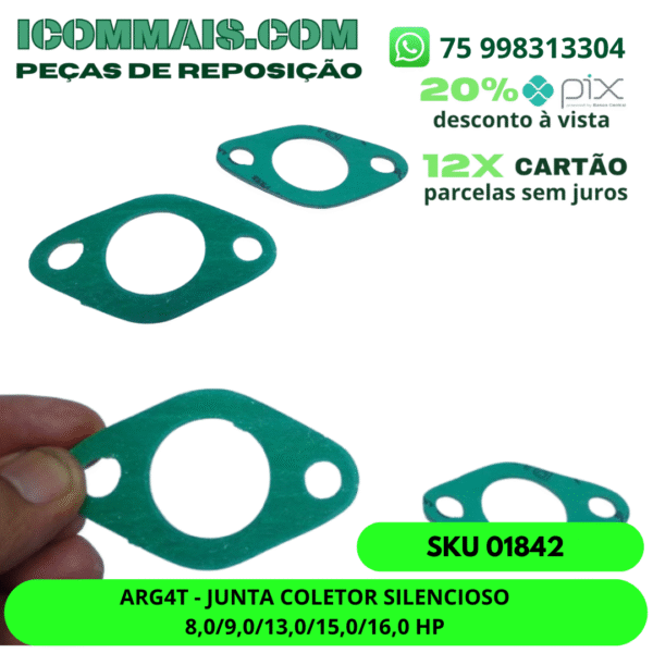 01842 - ARG4T - JUNTA COLETOR SILENCIOSO 8,0 9,0 13,0 15,0 16,0 HP