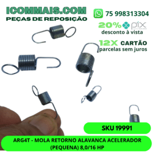 19991 - ARG4T - MOLA RETORNO ALAVANCA ACELERADOR (PEQUENA) 8,0/16,0 HP