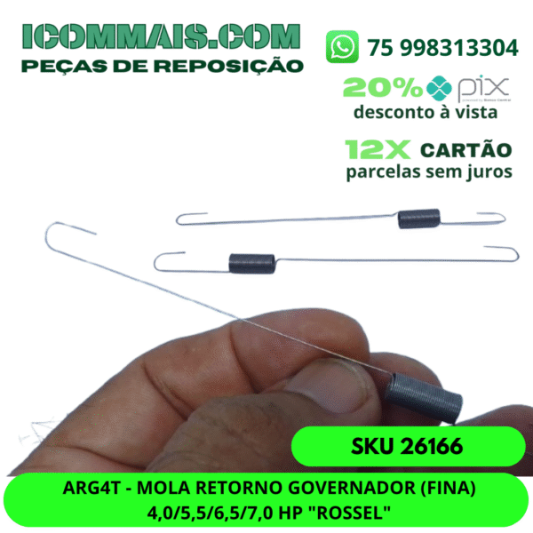 26166 ARG4T - MOLA RETORNO GOVERNADOR (FINA) 4,0 5,5 6,5 7,0 HP "ROSSEL"