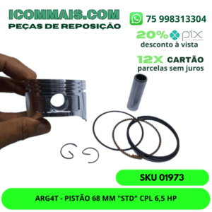 01973 - ARG4T - PISTÃO 68 MM "STD" CPL 6,5 HP