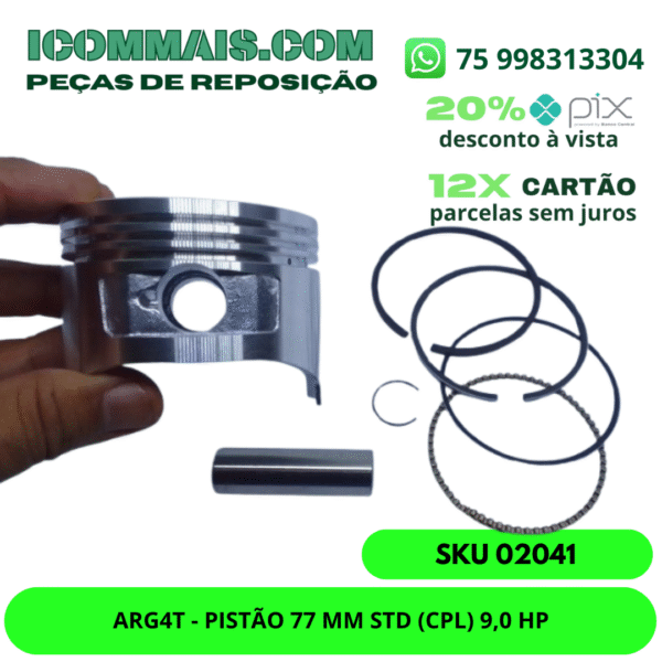 02041 - ARG4T - PISTÃO 77 MM STD (CPL) 9,0 HP