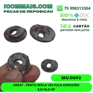 01692 - ARG4T - PRATO MOLA VÁLVULA ADMISSÃO 8,0/16,0 HP