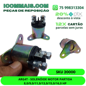 20000 - ARG4T - SOLENÓIDE MOTOR PARTIDA 8,0/9,0/11,0/13,0/15,0/16,0 HP