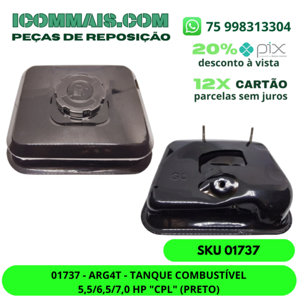 01737 - ARG4T - TANQUE COMBUSTÍVEL 5,5/6,5/7,0 HP "CPL" (PRETO)