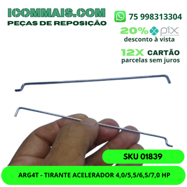 01839 - ARG4T - TIRANTE ACELERADOR 4,0 5,5 6,5 7,0 HP