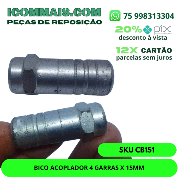 CB151 - BICO ACOPLADOR 4 GARRAS X 15MM