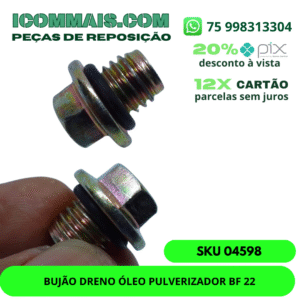 04598 - BUJÃO DRENO ÓLEO PULVERIZADOR BF 22