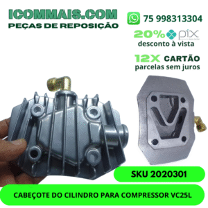 2020301 - CABEÇOTE DO CILINDRO PARA COMPRESSOR VC25L