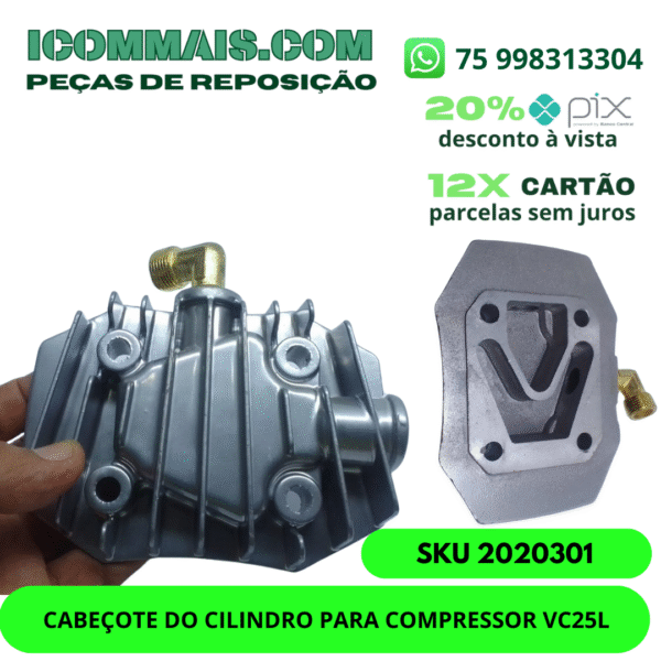 2020301 - CABEÇOTE DO CILINDRO PARA COMPRESSOR VC25L