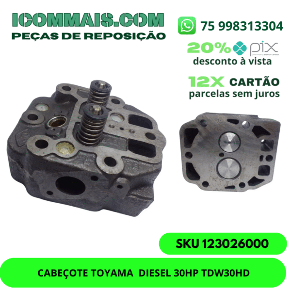 123026000 - CABEÇOTE TOYAMA  DIESEL 30HP TDW30HD