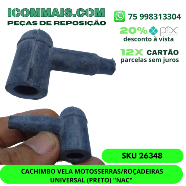 26348 - CACHIMBO VELA MOTOSSERRAS/ROCADEIRAS UNIVERSAL (PRETO) "NAC"