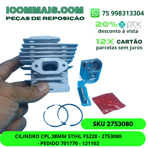 2753080 - CILINDRO CPL.38MM STIHL FS220 - 2753080