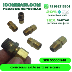 000001948 - CONECTOR M. LATÃO 3/8" X 3/8" MC6BPV