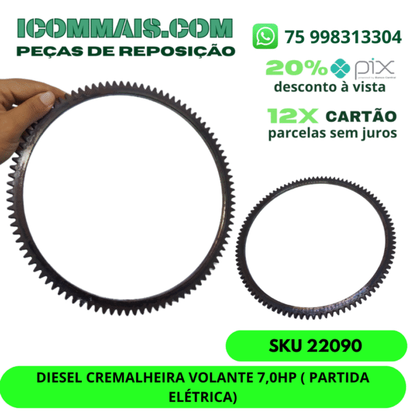 22090 - DIESEL - CREMALHEIRA VOLANTE 7,0HP ( PARTIDA ELÉTRICA)