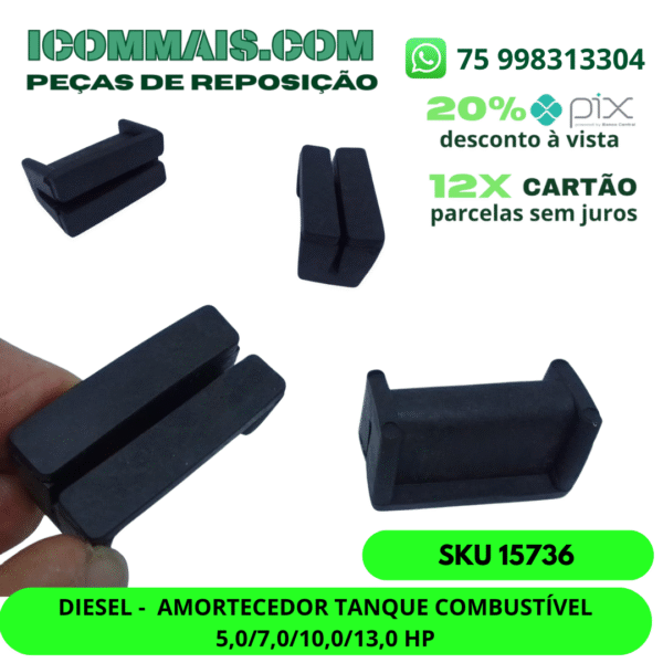 15736 - DIESEL - AMORTECEDOR TANQUE COMBUSTÍVEL 5,0/7,0/10,0/13,0 HP