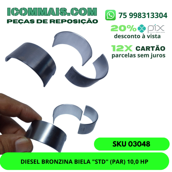 03048- DIESEL - BRONZINA BIELA "STD" (PAR) 10,0 HP