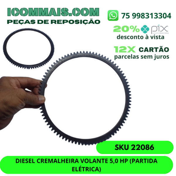 22086 - DIESEL CREMALHEIRA VOLANTE 5,0 HP (PARTIDA ELÉTRICA)