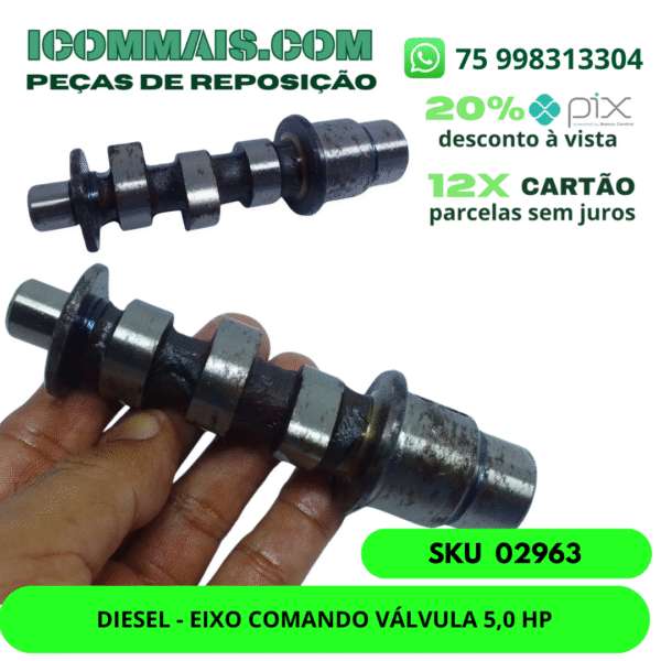02963 - DIESEL EIXO COMANDO VÁLVULA 5,0 HP
