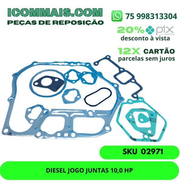 02971- DIESEL JOGO JUNTAS 10,0 HP