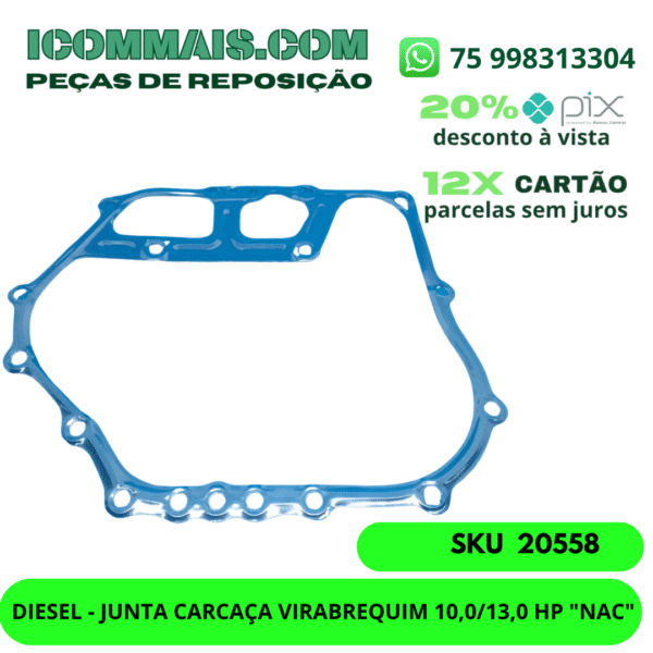 20558 - DIESEL JUNTA CARCAÇA VIRABREQUIM 10,0/13,0 HP "NAC"
