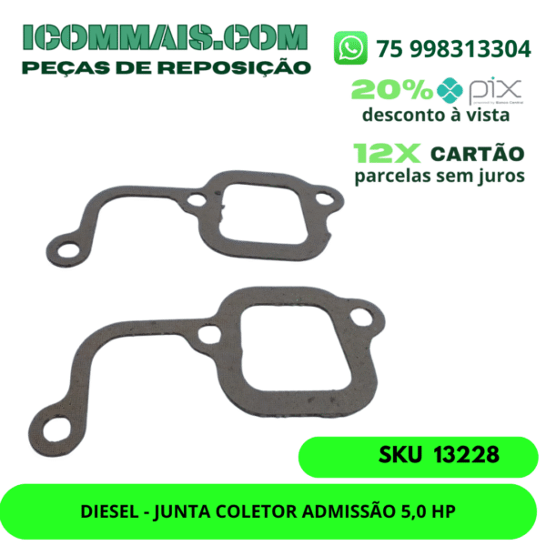 13228- DIESEL - JUNTA COLETOR ADMISSÃO 5,0 HP