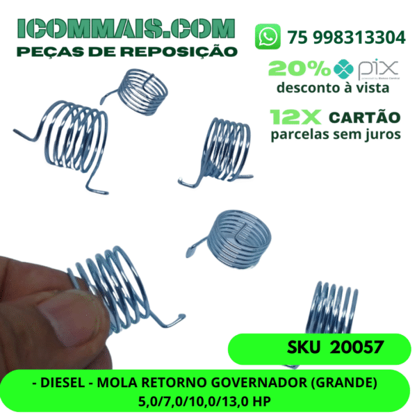 20057 - DIESEL - MOLA RETORNO GOVERNADOR (GRANDE) 5,0/7,0/10,0/13,0 HP