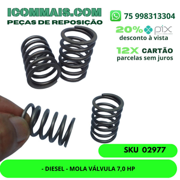 02977 - DIESEL - MOLA VÁLVULA 7,0 HP