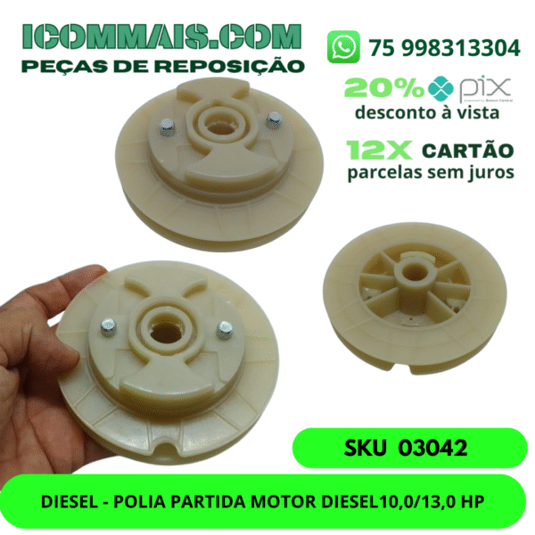 03040 - DIESEL - POLIA PARTIDA MOTOR DIESEL 5,0 HP