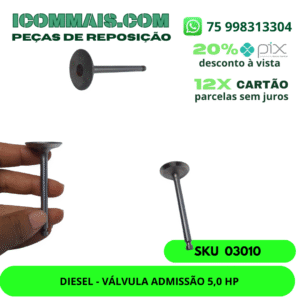 03010 - DIESEL - VÁLVULA ADMISSÃO 5,0 HP
