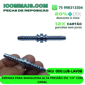 000.LUB-LAV08 - EMENDA PARA MANGUEIRA ALTA PRESSÃO ESC 1/4" COM CANAL