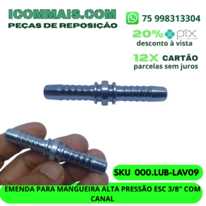 000.LUB-LAV09 - EMENDA PARA MANGUEIRA ALTA PRESSÃO ESC 3/8" COM CANAL