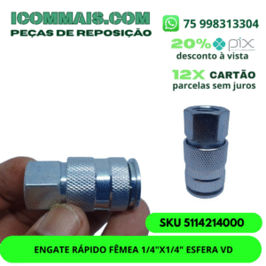 5114214000 - ENGATE RÁPIDO FÊMEA 1/4"X1/4" ESFERA VD