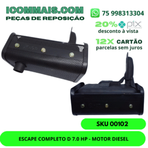 00102 - ESCAPE COMPLETO D 7.0 HP - MOTOR DIESEL