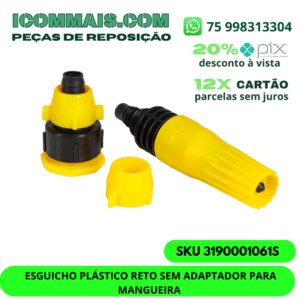 3190001061S - ESGUICHO PLÁSTICO RETO SEM ADAPTADOR PARA MANGUEIRA