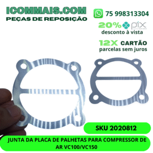 2020812 - JUNTA DA PLACA DE PALHETAS PARA COMPRESSOR DE AR VC100/VC150