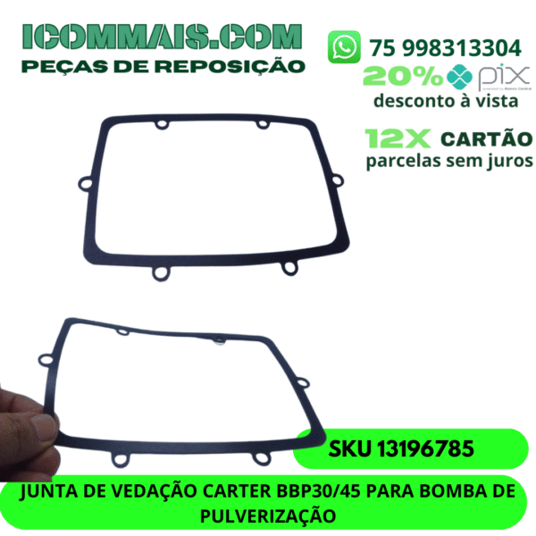 13196785 - JUNTA DE VEDAÇÃO CARTER BBP30/45 PARA BOMBA DE PULVERIZAÇÃO