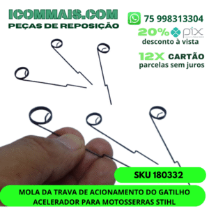 180332 - MOLA DA TRAVA DE ACIONAMENTO DO GATILHO ACELERADOR PARA MOTOSSERRAS STIHL
