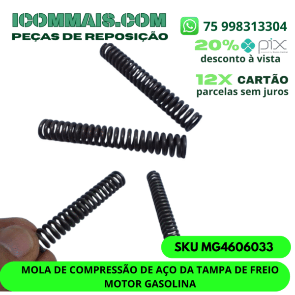 MG4606033 - MOLA DE COMPRESSÃO DE AÇO DA TAMPA DE FREIO MOTOR GASOLINA
