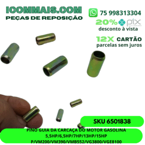 6501838 - PINO GUIA DA CARCAÇA DO MOTOR GASOLINA 5,5HP/6,5HP/7HP/13HP/15HP P/VM200/VM390/VMB552/VG3800/VGE8100