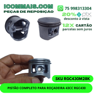 RGC430M28K - PISTÃO COMPLETO PARA ROÇADEIRA 43CC RGC430