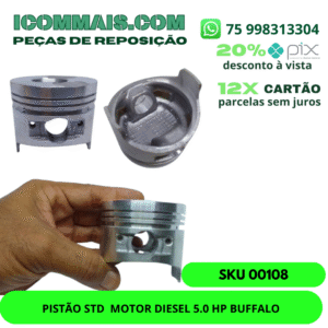 00108 - PISTÃO STD MOTOR DIESEL 5.0 HP BUFFALO