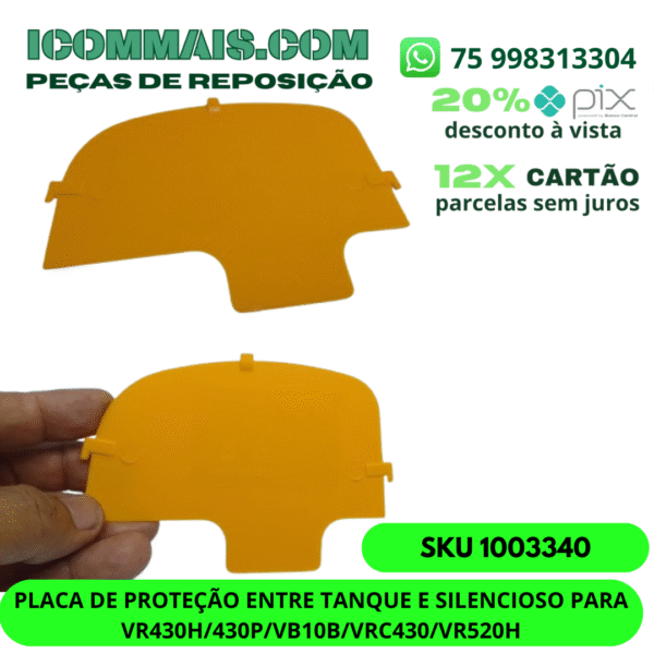 1003340 - PLACA DE PROTEÇÃO ENTRE TANQUE E SILENCIOSO VR430H 430P VB10B VRC430 VR520H