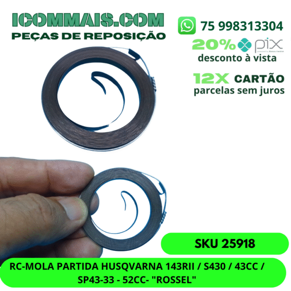 25918 - RC-MOLA PARTIDA HUSQVARNA143RII / S430 / 43CC / SP43-33 - 52CC- "ROSSEL"