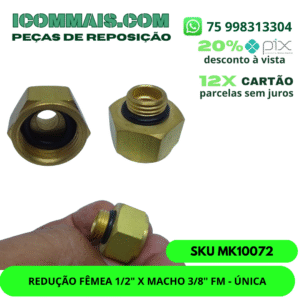 MK10072 - REDUÇÃO FÊMEA 1/2" X MACHO 3/8" -FM - ÚNICA