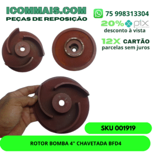 001919 - ROTOR BOMBA 4" CHAVETADA BFD4