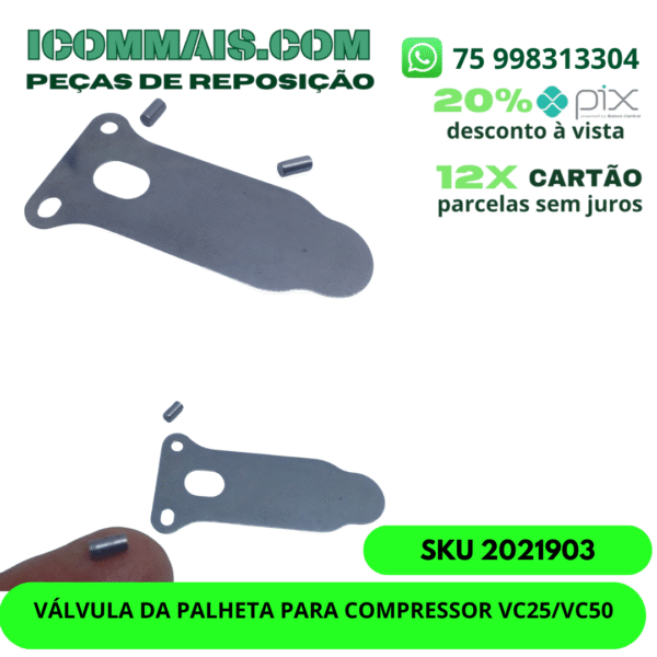 2021903 - VÁLVULA DA PALHETA PARA COMPRESSOR VC25/VC50